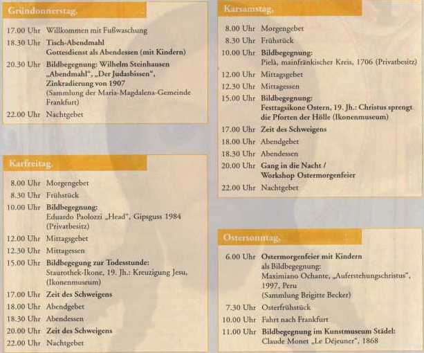 Aus dem Osterprogramm der Evangelischen Akademie Arnoldshain (grafisch verfremdet)