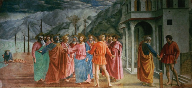 Masaccio, Der Zinsgroschen, Brancacci-Kapelle Florenz